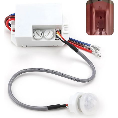 Mini détecteur de mouvement infrarouge, mini capteur PIR pour installation intérieure, interrupteur automatique 220 V, portée de 8 m, rotation à (1/5)