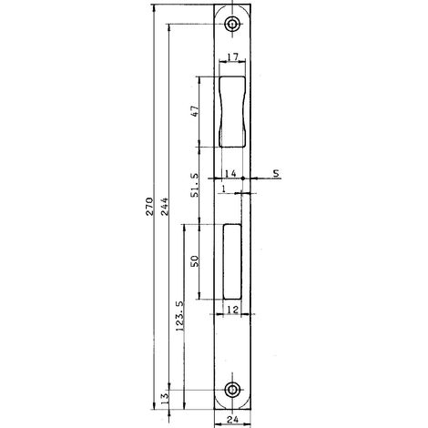 Schließbl. VA B.24xL.270mm DIN L/R