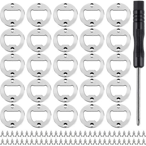 Kit de 25 pièces pour ouvre-bouteilles à monter soi-même, inserts antirouille + 50 vis et tournevis, accessoires métalliques pour bouteilles de bière. (1/5)