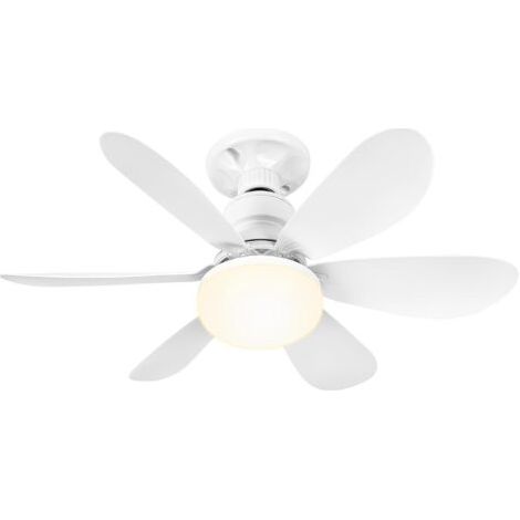 Ventilateur de plafond 50 cm avec lumière LED E27 – Télécommande – 6 pales silencieuses – Vitesses et couleurs réglables – Minuterie 1H/2H/4H (1/5)