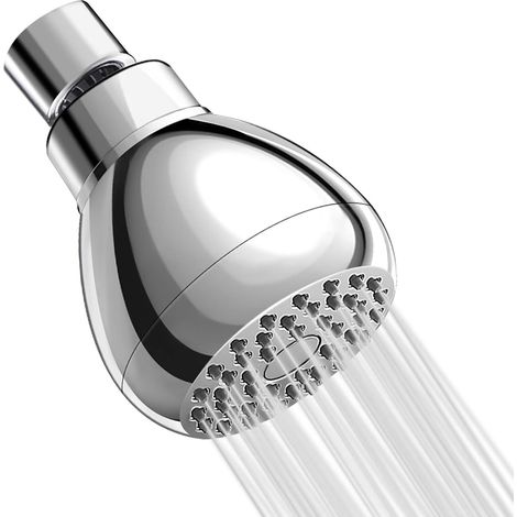 CCYKXAA 3 inch High Pressure Shower Head, 2.5 GPM Shower Heads Adjustable Brass Shower Head Ball Joint, Air Bubble Pressure, Shower Head (1/4)