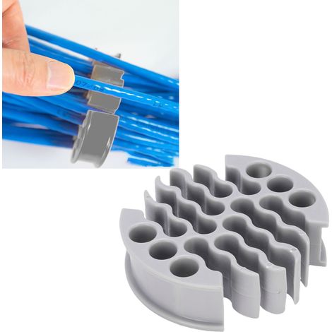Organisateur de câbles réseau Ethernet pour câbles blindés CAT 5, CAT 5E et CAT 6 (gris, compatible CAT5) (1/5)