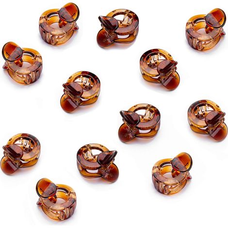 Pince À Cheveux - 3 cm - Forme De Pieuvre - Noir - En Plastique Résistant - Pour Femmes Et Filles - Lot De 12