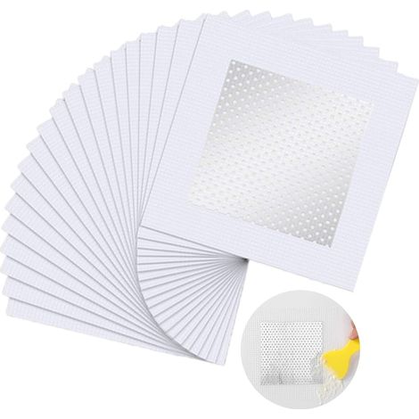 Kit de reparación de paredes, 20 piezas, autoadhesivo, de aluminio, para reparar agujeros en paredes y techos dañados, 10 cm x 10 cm (1/5)