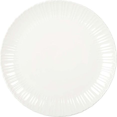 Assiette de présentation ronde en porcelaine de coloris blanc 31,8 x 31,8 x 2,7 cm - PANGIVO (1/3)
