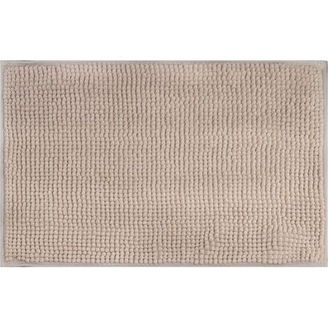 Tapis de bain antidérapant (1 pièce), utilisable en ensemble, lavable en chenille, pour douche, baignoire ou toilettes, couleur kaki, 50 x 80 cm. (1/4)