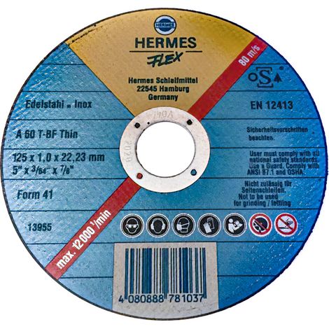 Trennscheibe Flex A60T gerade - Ø 125 x 1,0 mm - 1 Stück - HERMES - 6148752 (1/3)