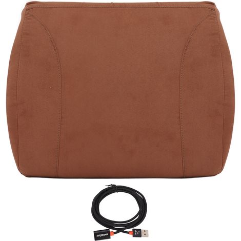 Coussin chauffant lombaire portable kaki, port USB, 3 niveaux de chaleur ajustables, support dorsal (1/5)