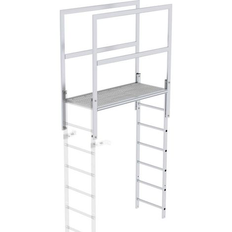 Günzburger Steigtechnik Escalier d'acrotère aluminium brut Longueur 1 400 mm - 062184 (1/3)