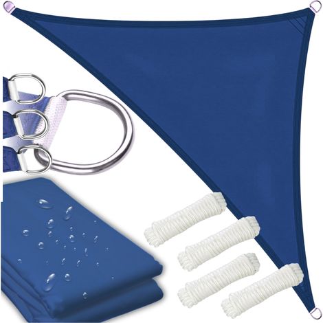 Vela ombreggiante da giardino impermeabile 7x5x5m blu scuro blu navy (1/5)