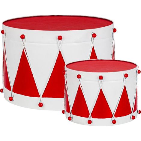 Tamburi natalizi decorativi "Deryck" in metallo decorazione per interno ed esterno set da 2 (1/2)