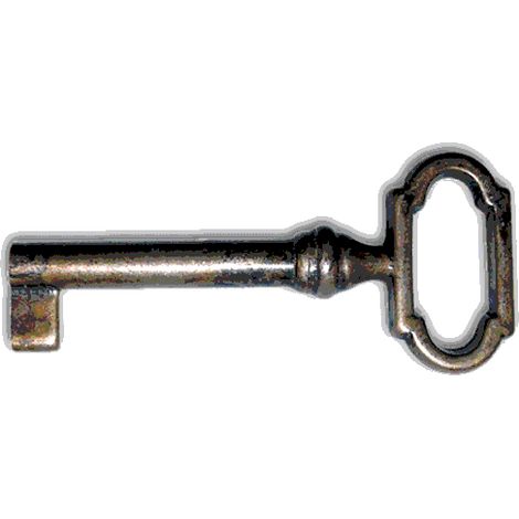 Chiave Mobili Antichi ARTE POVERA Metal Style OTTONE Antichizzato 27x61mm Restauro