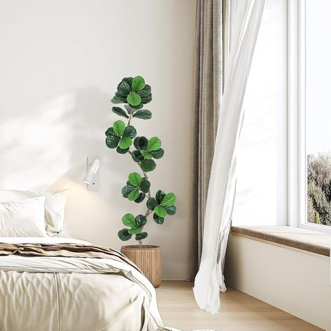 Figuier Lyre Artificiel en Pot Blanc Moderne – Décoration Maison Idéale – Mousse Réaliste – Plante Décorative pour Salon, Bureau, Maison – Faux Arbre – 6FT (1/5)