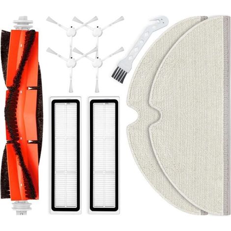 [NEUWERTIG]Zubehör und Ersatzteile für Dreame D9, Dreame L10 Pro, Dreame D9 Max, Dreame D9 Pro: 1 Hauptbürste, 4 Seitenbürsten, 2 HEPA-Filter, 2 Reinigungstücher, 1 Reinigungswerkzeug (1/4)