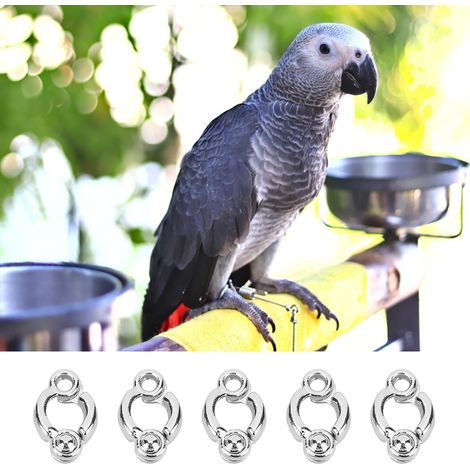 Lot de 5 anneaux d'entraînement métalliques pour oiseaux de compagnie, accessoires pour cage de perroquets, n° 5 (1/5)