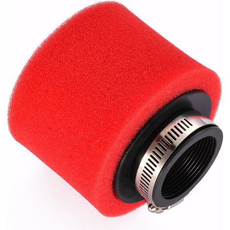 [2er-Pack] 42-mm-Luftfilter, gerade, rot, mit schwarzem Schwamm, Universal-Luftfilter für Motorräder und ATVs, Doppelset (1/5)