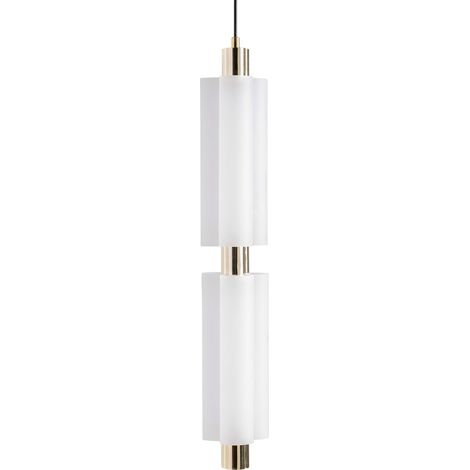 Lustre art déco en cristal blanc fumé style suspendu élégant - Blanc fumé cristal (1/3)