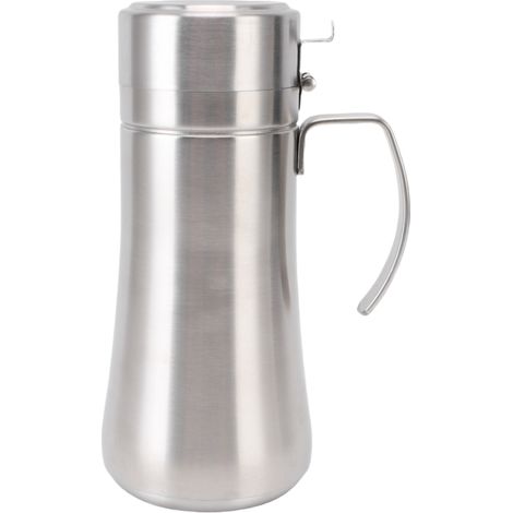 Botella dispensadora de aceite de oliva de acero inoxidable, recipiente para vinagre a prueba de fugas con tapa, 800 ml, para cocinar y asar a la parrilla. (1/5)