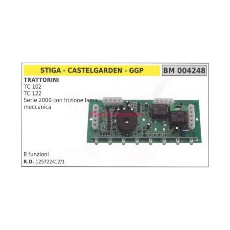 Placa electrónica CASTELGARDEN tractor TC 102 122 serie 2000 004248