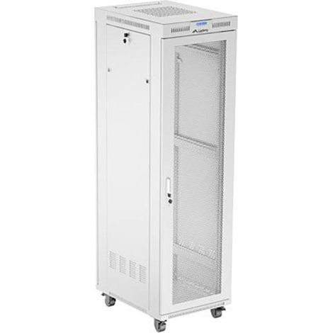 Floor-standing rack cabinet 19" 42U 600x800 grey perforated LCD door Lanberg (flat pack)