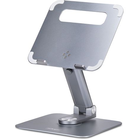 StarTech.com Supporto per PC portatile con base girevole a 360°, rialzo rotante per laptop da scrivania, altezza e inclinazione regolabili, max 5 kg, in alluminio (1/4)