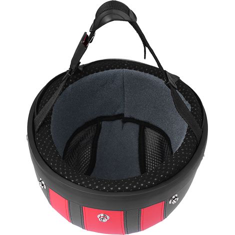 Motorrad-/Rollerhelm, Kunstleder, Halbgesichtshelm mit UV-Schutzbrille, Rot (1/5)