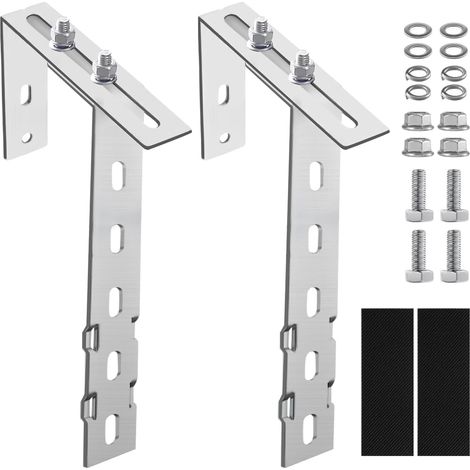 2 ganchos para soporte de planta de energía de balcón, soporte de panel solar, soporte para módulo solar, gancho para soporte de planta de energía de balcón, para techo plano, techo, pared, barco (1/5)