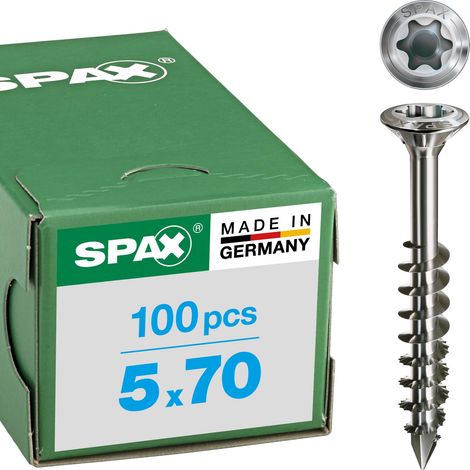 Vis pour bardage, 5 x 70 mm, 100 pièces, Filetage partiel, Tête bombée fraisée, T20, Pointe CUT, Acier inoxydable A2 (1/3)