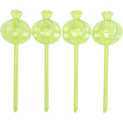 Lot de 4 ampoules d'arrosage en plastique en forme de cactus vert – Abreuvoirs automatiques pour plantes d'intérieur, 4 pièces (1/5)