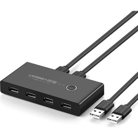 Caja de conmutacion ugreen hub conmutador 4x usb 20 divisor usb para dos ordenadores negro 30767 (1/5)