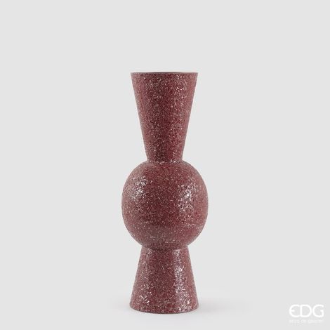 EDG Enzo De Gasperi Vaso Crackle Geometrie H 55 Cm D 20 Cm Metallo Dark Pink (1/3)