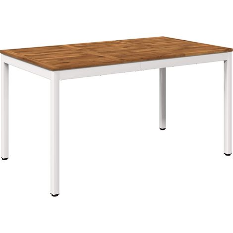 Table de dîner de jardin Naturel et Blanc 141 x 80,5 x 75 cm vidaXL