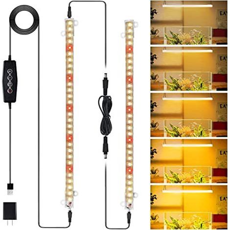 Tira de luces LED para cultivo de plantas, 5 V, doble luz + adaptador UE/EE. UU.