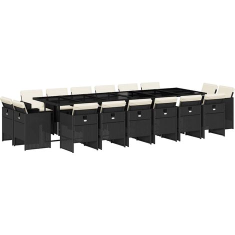 Maison Exclusive - Set de muebles jardín 17 pzas con cojines ratá (1/5)