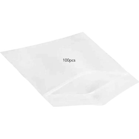 100 sachets de conservation pour snacks, transparents, étanches et épais, en PE avec fermeture éclair, pour usage domestique. (1/5)