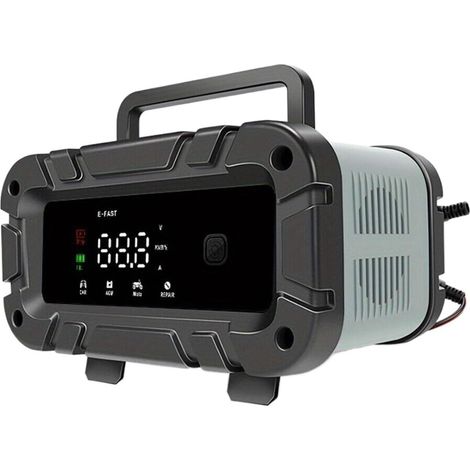 Autobatterieladegerät – 12V/24V 6A Smart-Ladegerät – Automatische Reparaturfunktion, tragbar mit LCD-Display, für Auto, Motorrad, LKW