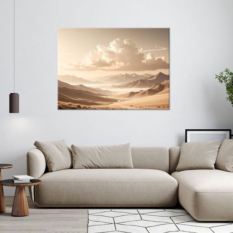 Wandbild Berglandschaft in Beige 100x70 (1/4)