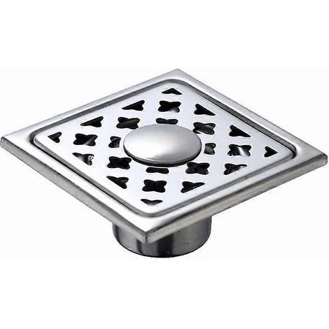 Siphon de sol créatif en acier inoxydable et laiton à double usage, insert pour carrelage de salle de bain, désodorisant, pour toilettes et lavabo (1/5)