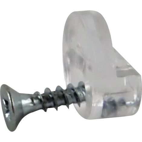 Siso 22.05.200-1 Glas Spiegel Clip, Halterung Befestigung Klemme + stabil + Kunststoff transparent, 4 mm Glasstärke, ø 13 mm, Höhe 6 mm