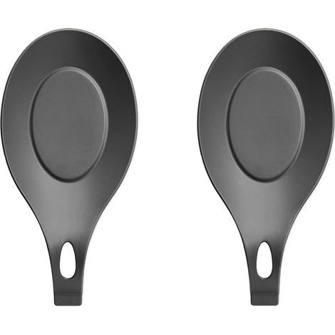 Lot de 2 repose-cuillères de cuisine en silicone, noir – (1/5)