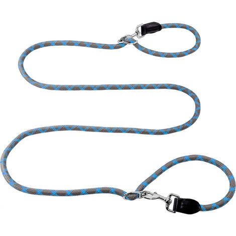 Laisse Mains Libres pour Chien (2,6 m), Double Laisse Multifonction 8 en 1 en Nylon pour Chiens, Laisse de Dressage pour Chien de 1,2 cm avec Coutures réfléchissantes, Taille réglable, Convient à (1/5)