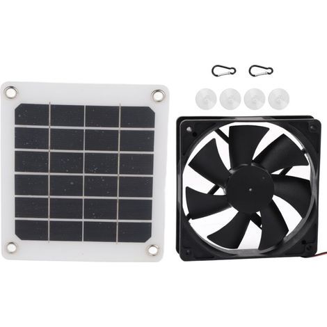 Ventilateur Solaire Extérieur 6V 10W avec Port USB, Extracteur d'Air pour Serre et Poulailler (1/4)
