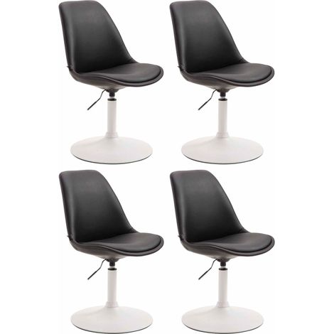 Set de 4 sillas Lounge Maverick en polipiel Negro Blanco