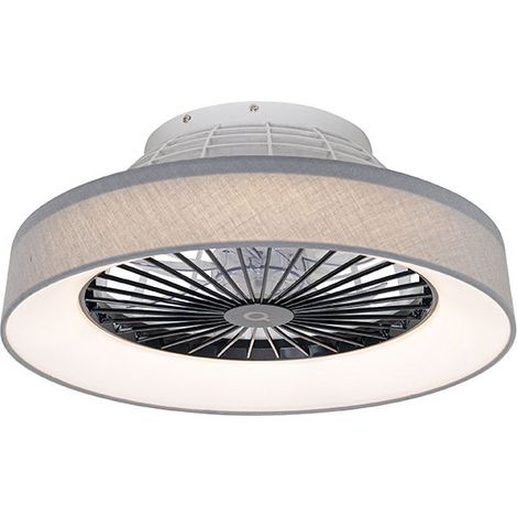 Ventilatore da soffitto grigio da 47 cm – LED dimmerabile con telecomando – Illuminazione per interni – Per soggiorno, camera da letto, cucina, sala da pranzo (1/5)