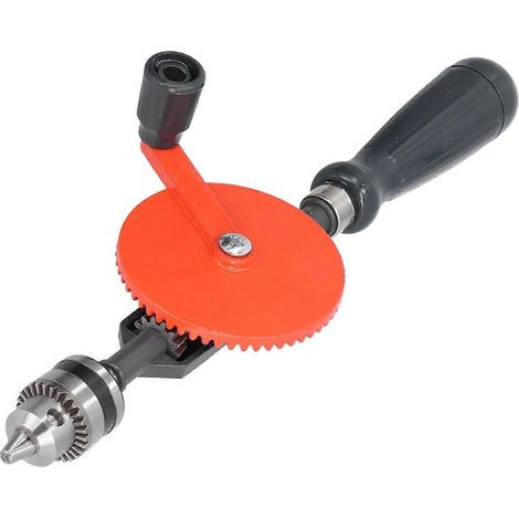 Perceuse à main avec manivelle, 6,35 mm (1/4 pouce), à double pignon, outil de perçage pour le travail du bois et les projets de bricolage. (1/4)