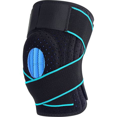 2 pieces Blue Knee brace with side stabilizers and gel pads for perfect knee support (1/5)