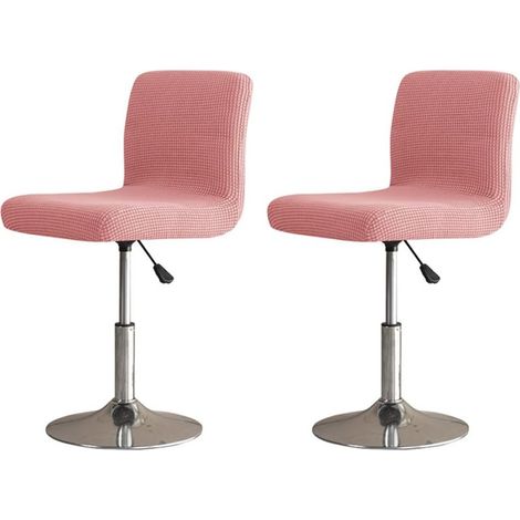 Housses de chaise élastiques lot de 2 – roses, adaptées chaises pivotantes, tabourets de bar et sièges hauts, stretch ultra-ajustable (1/4)