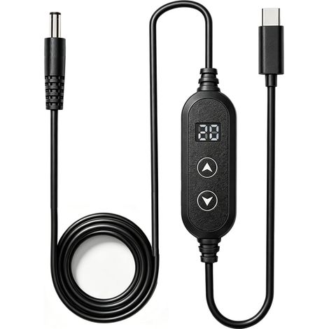 JSSEVN-Câble d'alimentation USB C vers DC 5.5mm x 2.5mm/ 5.5mm x 2.1mm, Chargeur Rapide Universel PD, Adaptateur Multitension 5V/9V/12V/15V/20V (1/5)