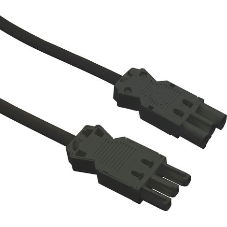 Verbindungsleitung mit Stecker und Gerätekupplung GST18, 2000 mm, schwarz