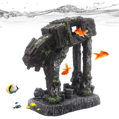 Großflächige Aquariendekoration: Harzornamente, Burgdekorationen, klassische Burgruinenaccessoires, Aquarienzubehör aus Polyresin, Fischlandschaften (1/5)